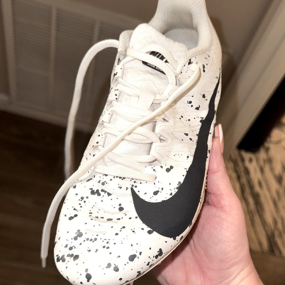 Authentic Nike Zoom Rival S 9 White/Black Paint splatter Track Spike Size 7.5 - Picture 12 of 14